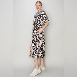 MELLODAY Print Bateau Neck Dress